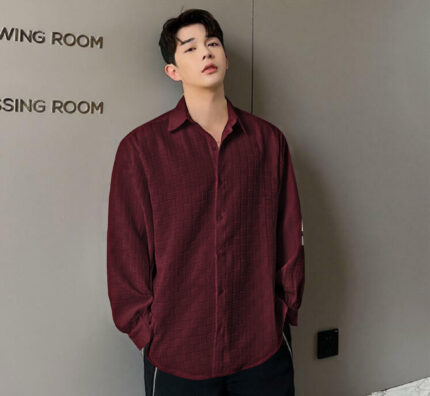 Boxy Fit Imported Fabric Red Men’s Shirt