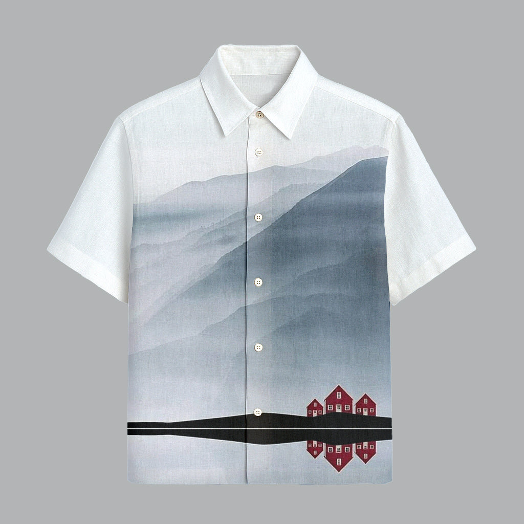 108.jpg White Printed Half Sleeve Shirt for Men Premium Cotton Casual Wear - Image 1