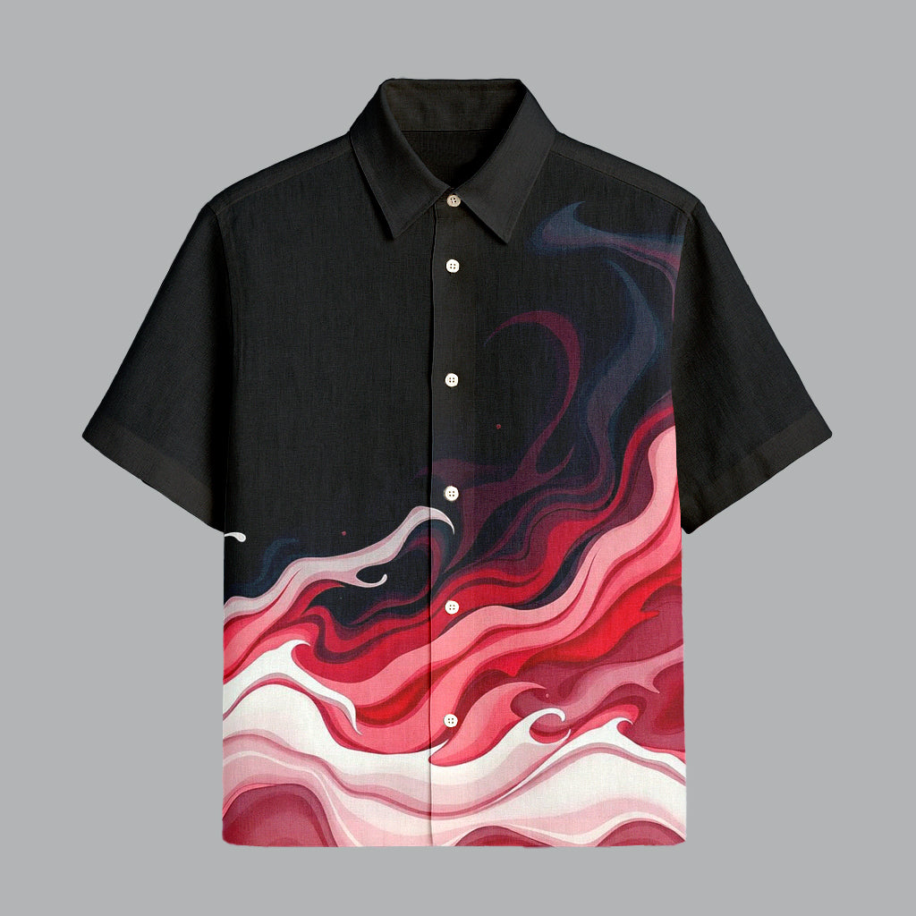 121.jpg Black Classic Printed Half Sleeve Shirt for Men Everyday Fashion Outfit - Image 1
