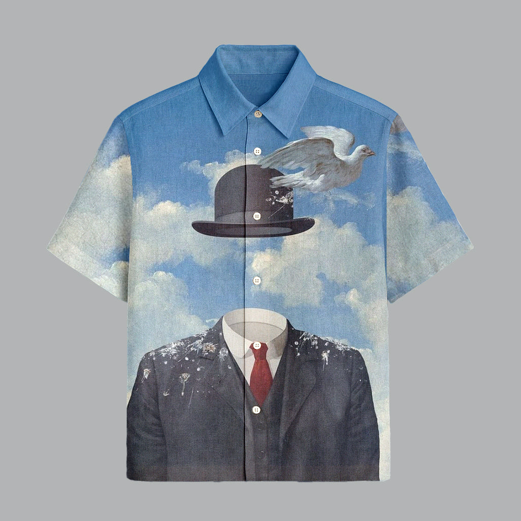 133.jpg Blue Printed Half Sleeve Shirt for Men Fresh Summer Casual Outfit - Image 1