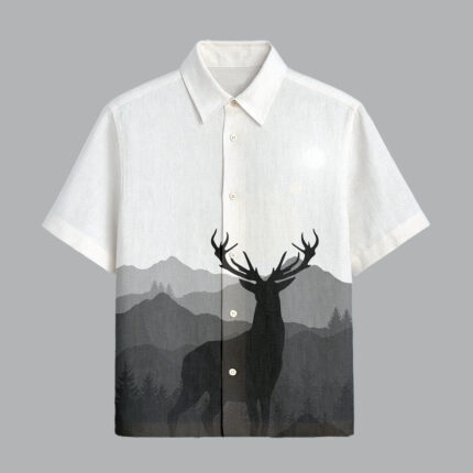 White Designer Printed Half Sleeve Shirt for Men Timeless Classic Look
