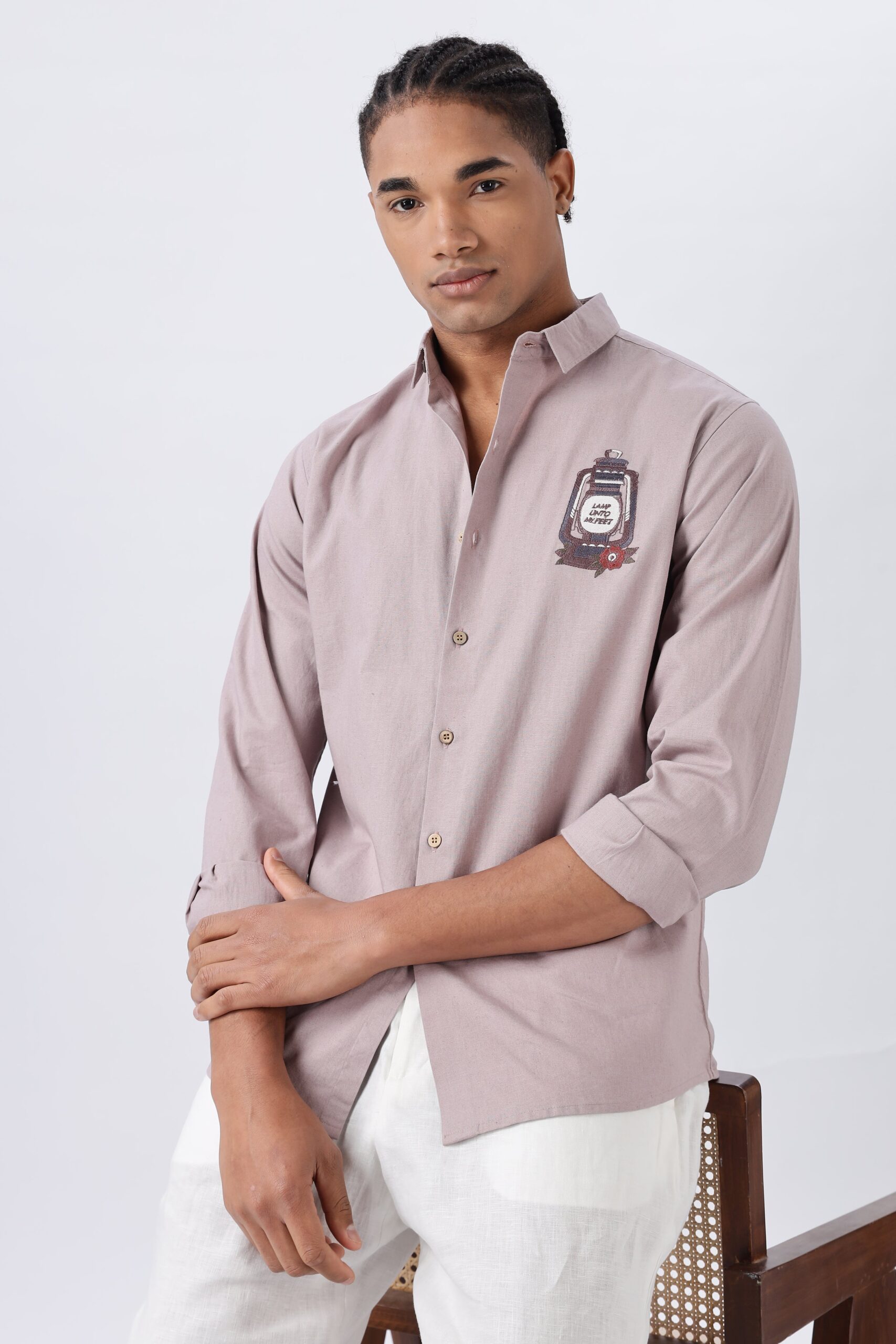1L9A2376-scaled-1.jpg Oslo Pink Lamp Minimal Art Embroidered Shirt - Image 1