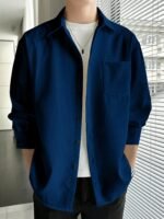 Full Sleeve Imported Waffle Men’s Blue Shirt