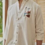 Sundowner Beige Mirage Desert Inspired Embroidered Shirt