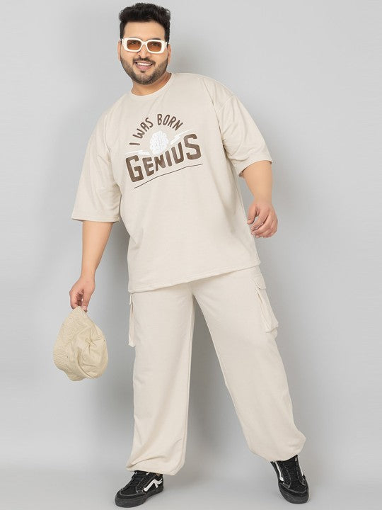 2fe966db-cb43-434b-9caf-6d89b2378d601710229207023Co-Ords6.jpg Men Plus Size Printed T-Shirt With Jogger Oversized Co-ords Set - Image 1