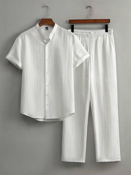 Short Sleeves Shirt With Trousers