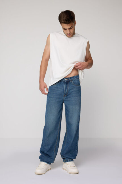 Misty Indigo Relaxed Baggy Straight Denim Jeans