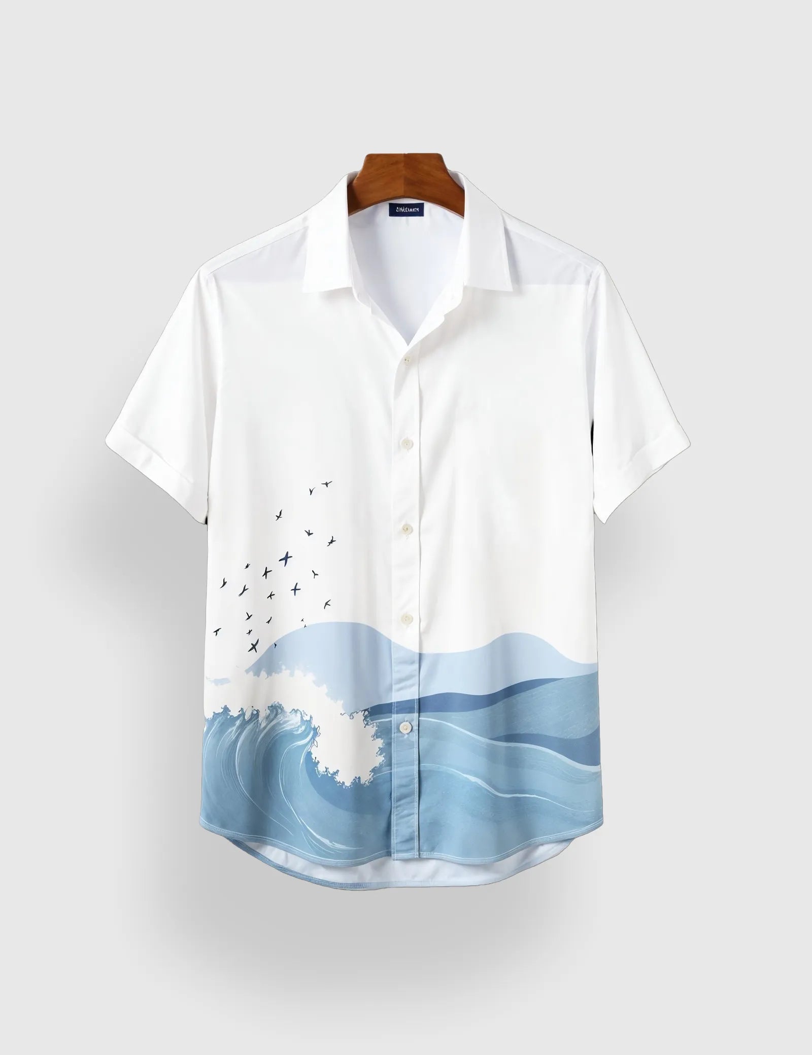 BLUE_SHADE_DOWN_4.jpg Blue Shade Men’s Half Sleeves Printed Shirt Exclusive - Image 1