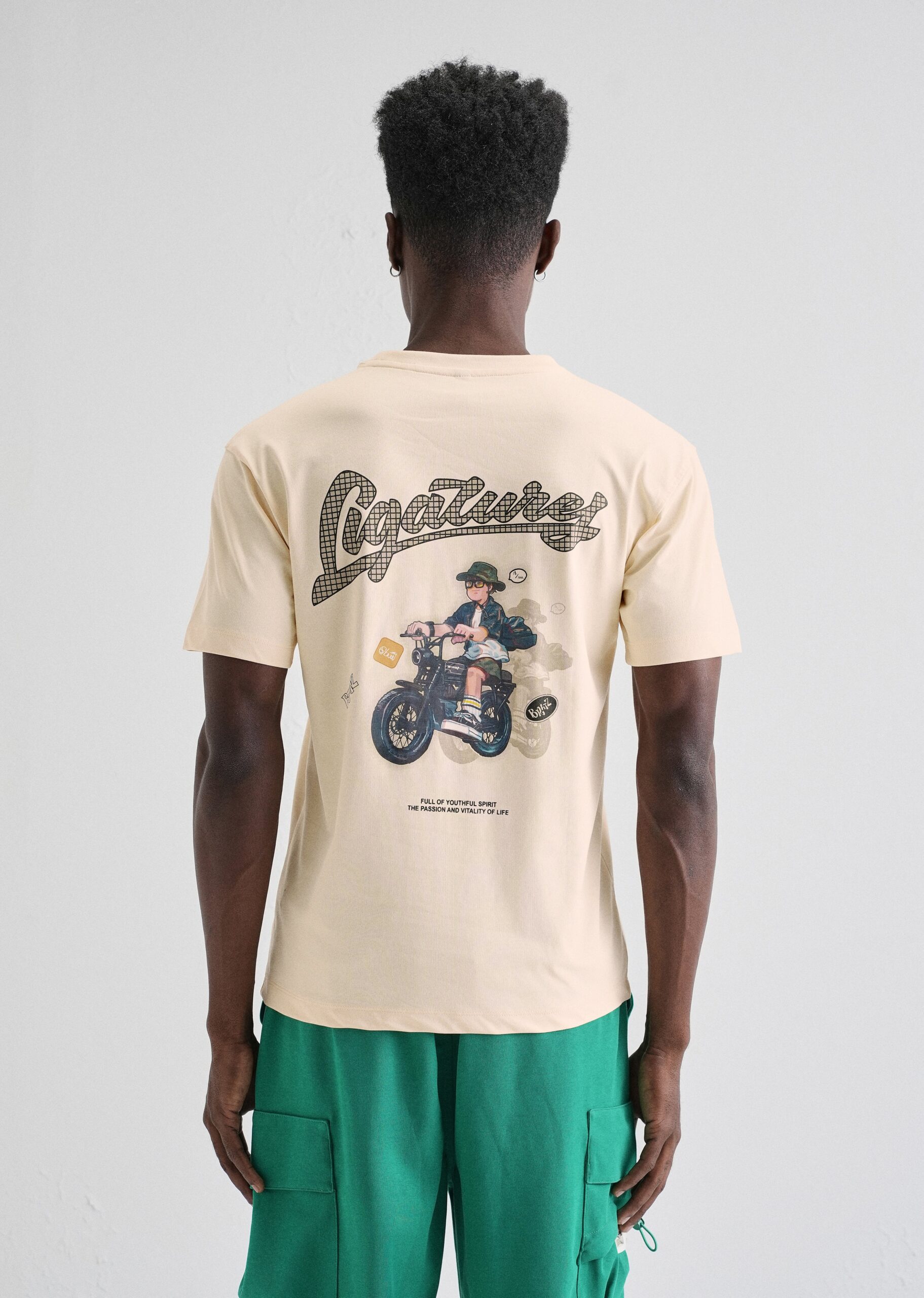 ButterCreamBackPrintedT-shirt-scaled-1.jpg Butter Cream Back Printed Graphic T Shirt - Image 1