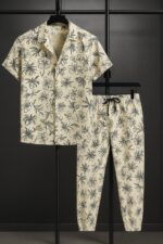 Yellow Mandala Men’s Casual Half Sleeve Shirt and Trouser Co-ord Set