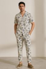 Yellow Mandala Men’s Casual Half Sleeve Shirt and Trouser Co-ord Set - Image 2