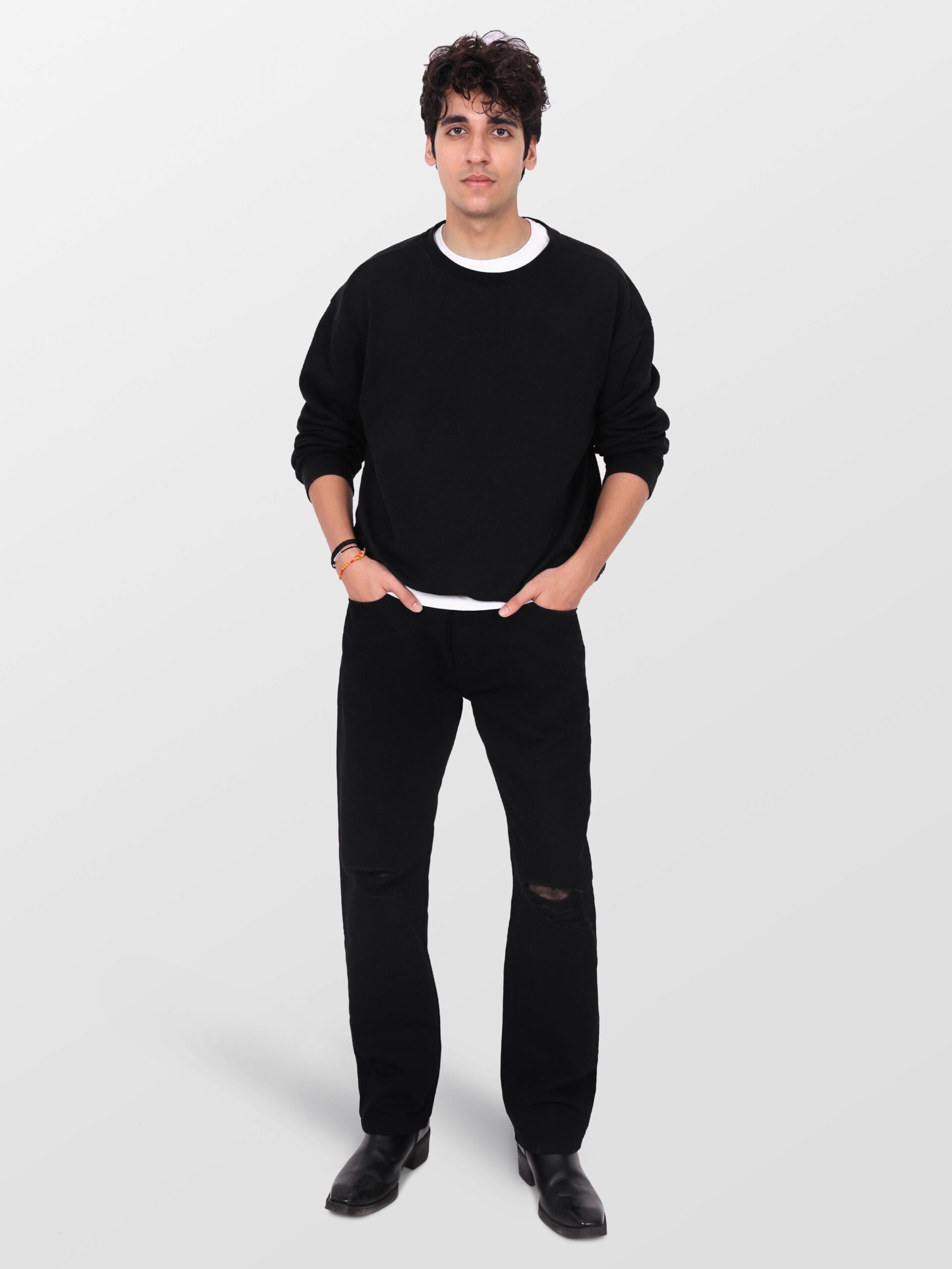 IMG_2688-1-scaled-1.jpg Urban Street Black Distressed Straight-Fit Denim Jeans for Men - Image 1
