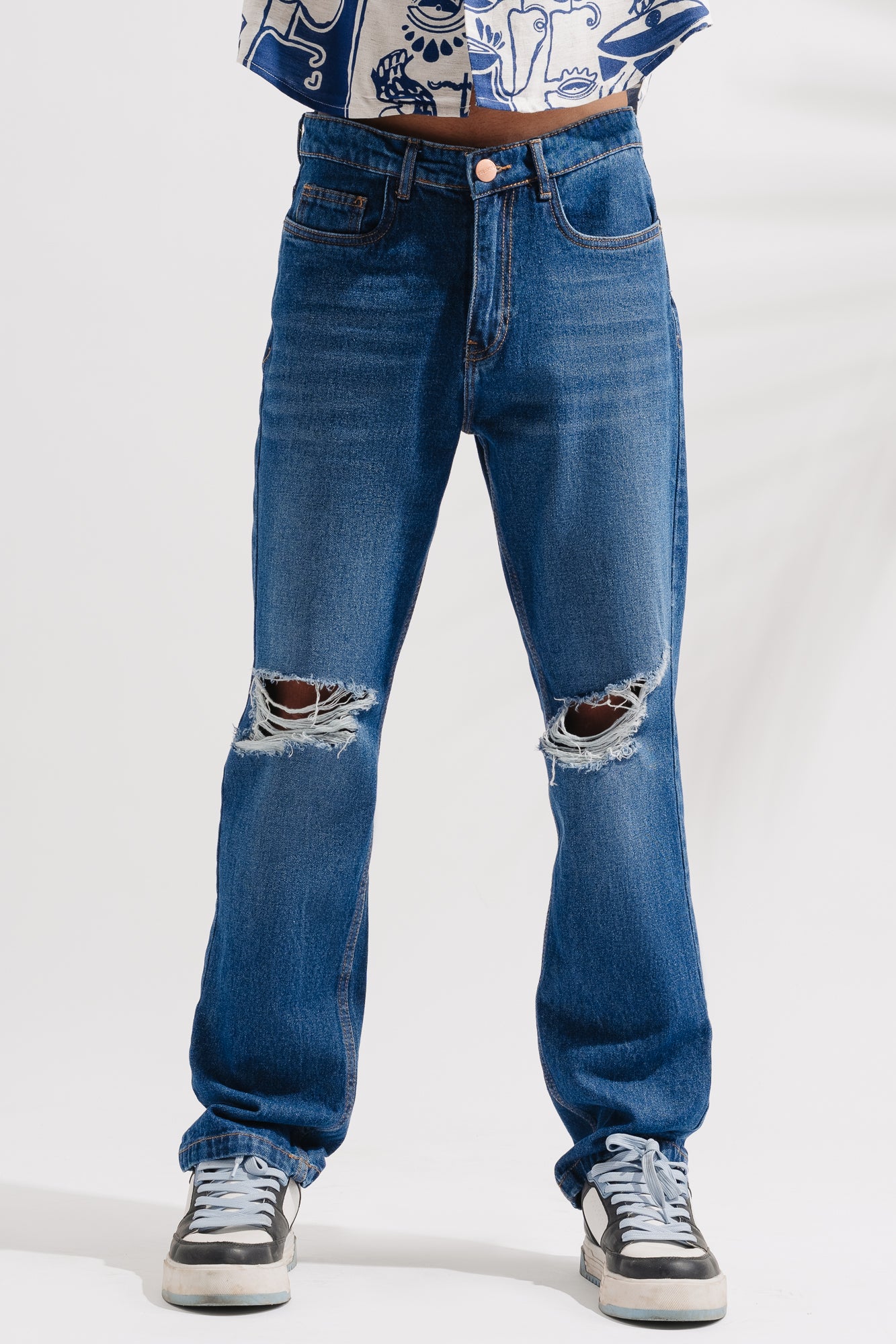 PAL02952-Edit.jpg Lapis Blue Vintage Fade Distressed Wide-Fit Jeans for Men - Image 1