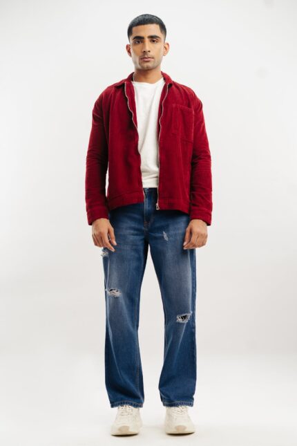 Sapphire Blue Rich Wash Premium Straight-Fit Denim Jeans