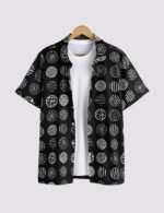 Black Mandala Men’s Half Sleeve Casual Printed Shirt