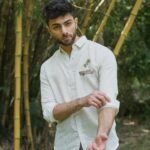 Palm Drive Striped Casual Shirt with Embroidered Detail