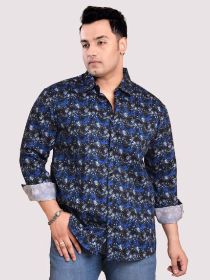 Electric Abstract Cotton Men Plus Size Full Sleeve Shirt