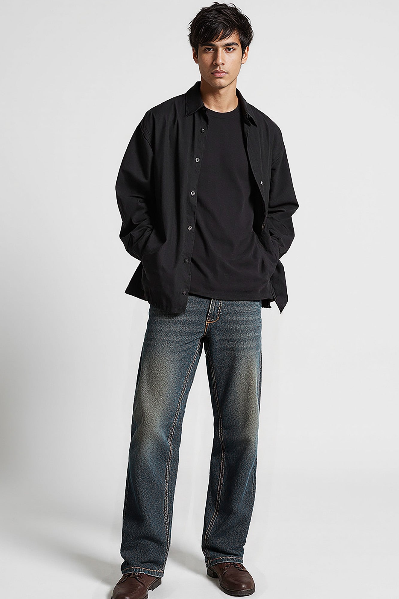 generated_images_caimera-MENS17064MENMAIN-cmar100gc01fk1xqs9gfo0wsr_ee93eb2a-657f-4a59-8969-e98179bff6dd.jpg Rustic Blue Vintage Wash Classic Straight Denim Jeans for Men - Image 1
