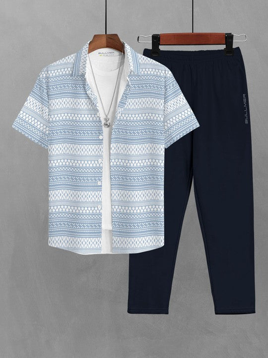 k2M1NJz5_67424e01a7b24263b2e7f5ea00216fcb.jpg Printed Short Sleeves Shirt With Trousers Co-Ords - Image 1
